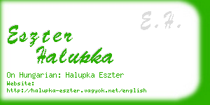 eszter halupka business card